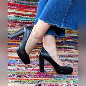 COACH Genuine Leather Platform Pumps